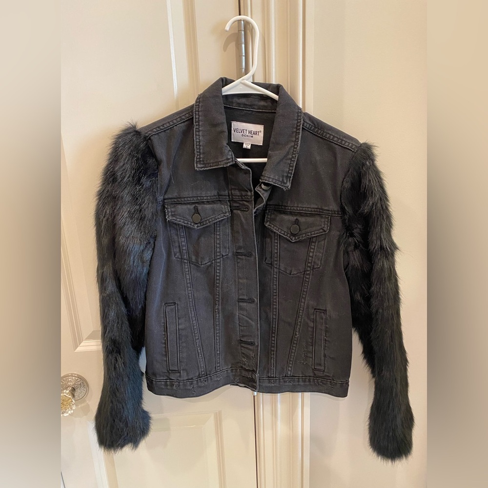 Velvet Heart Charcoal Denim Jacket